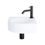 Differnz cleo kit lave - mains - 30x30x10cm - quart de rond - 1 trou de robinet - robinet courb� noir ...