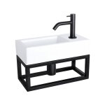 Differnz ravo set lave - mains 38. 5x18. 5x25cm 1 trou avec robinet courbé et siphon + bonde noir mat ... Differnz ravo set lave - mains 38. 5x18. 5x25cm 1 trou avec robinet courbé et siphon + bonde noir mat ...