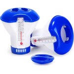 Diffuseur flottant piscine, 2 pack diffuseur de chlore flottant avec thermom�tre de d�bit ajustables ...
