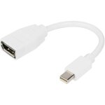 Adaptateur digitus fiche mle displayport, fiche mle mini displayport 0. 15 m blanc db - 340405 - 001 ...
