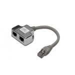 Digitus - rj45 r�seau informatique adaptateur cat 5, cat 5e [1x rj45 m�le - 2x rj45 femelle] gris y233402 ...