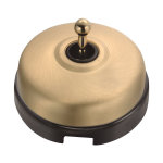 Dimbler - interrupteur va & vient porcelaine noire coque dor�e satin�e r�f. 60308743 fontini