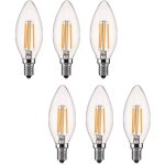 Dimmable ampoule led e14, bougie led e14 4w blanc chaud 2700k, led � filament petit culot � vis, 40w ...