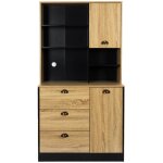 Dinaj - buffet vaisselier multi - rangement aspect bois Dinaj - buffet vaisselier multi - rangement aspect bois