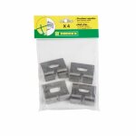 Dirickx - lot de 4 attaches murales � fixer axor gris inox, h. 2 x l. 12 x p. 9 cm