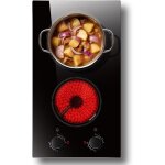 Disaenvir plaque vitroc�ramique 2 feux avec bouton, table de cuisson vitroc�ramique encastrable 30cm, ...