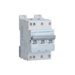 Disjoncteur 3p + n 6 - 10ka courbe d - 10a 3 modules hager ngt810