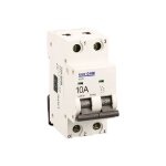 Disjoncteur bipolaire courbe c connexion vis haut / bas - ip20 / ik02 10a 6ka