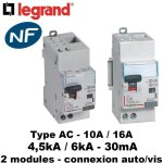 Disjoncteur diffrentiel dx4500 arrive  vis u + n 230v 10a type ac 30ma 2 modules legrand 410712