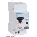 Disjoncteur diff�rentiel dx�4500 arriv�e � vis u + n 230v 10a type ac 30ma 2 modules legrand 410712