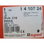 Disjoncteur diffrentiel legrand dx3 10a courbe c 300ma 2 poles type ac - vis / vis - 6ka