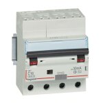 Disjoncteur diffrentiel monobloc dx6000 10ka 4 ples 400v 16a type a 30ma legrand 411195