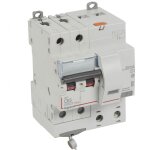 Disjoncteur diffrentiel monobloc dx3 10ka  vis 2 ples 400v 63a type ac 30ma legrand 411164