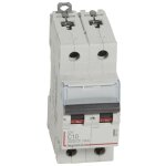 Disjoncteur dx�6000 10ka arriv�e haute et d�part bas � vis 2p 230v � 400v - 10a - courbe c - 2 modules ...