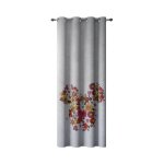 Rideau disney t�te mickey en forme de fleurs - 140x250 cm