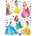Disney - sticker mural princesses bleu, jaune, rose et violet