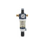 Dispositif de filtrage d'eau sanitaire raccord + manometre inclus avec r�ducteur de pression dimensions ...