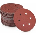 Disques abrasifs en papier � 125 mm grain 240 6 trous en rouge papier abrasif pour ponceuses plaques ...