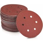Disques abrasifs en papier � 125 mm grain 240 6 trous en rouge papier abrasif pour ponceuses plaques ...