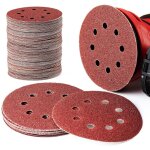Disque abrasif de ponceuse - 125mm 60 80 100 120 240 disques de ponage forme ronde feuille polissage ...