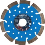 Disque diamant segments souds rotofor - alsage 22, 23 mm - hauteur segment 10 mm - coupe bton, brique, ...