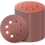 Disques de papier de verre avec velcro pour ponceuses 100 pièces 125 mm p120 avec trous Disques de papier de verre avec velcro pour ponceuses 100 pièces 125 mm p120 avec trous