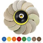 Disque de polissage diamant, 15 pcs 4 pouces (100mm, tampons de polissage bton, granit marbre polissage ...