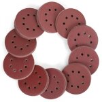 Disques de ponage 10 pices, disques abrasifs de 125mm avec 8 trous, papier de verre, papier sabl, ...