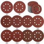 Disque de pon�age 125mm 80 pi�ces, papier abrasif pour ponceuse excentrique avec trous, grits p40 / p80 ...