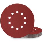 Disques de ponage 225 mm 10 pices grain p320 10 trous disques abrasifs 225 mm ronds papier abrasif ...