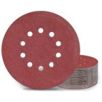 Disques de ponage 225 mm 25 pices grain p120 10 trous disques abrasifs 225 mm ronds papier abrasif ...