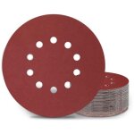 Disques de pon�age 225 mm 25 pi�ces grain p400 10 trous disques abrasifs 225 mm ronds papier abrasif ...
