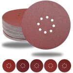 Disques de pon�age 225 mm 50 pi�ces 8 trous disques abrasifs 225 mm ronds papier abrasif for ponceuse ...