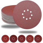 Disques de pon�age 225 mm 50 pi�ces 8 trous disques abrasifs 225 mm ronds papier abrasif for ponceuse ...