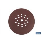 Disque de pon�age velcro en oxyde d'aluminium rouge �225 mm g - 180 avec 16 trous d'aspiration des poussi�res ...