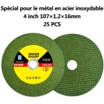 Disques a tronconner 25pcs 107 x 16 x 1. 2 mm tissu a double maille pour l'inox et le metal pour meuleuse ...