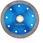 Disque � tron�onner diamant�, extra fin, 115 x 22, 23 mm, turbo, pour couper, meuler, granit, marbre, ...