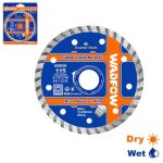 Disque � tron�onner diamant� turbo wadfow 115 mm x 22, 2 mm pour meuleuses d'angle