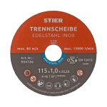 Disque  trononner stier 115 x 1, 0 x 22, 23 droit, inox / acier 25 pices