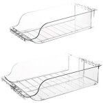 Distributeur de canettes empilable transparent avec roulettes, organisateur boissons r�frig�rateur / ...