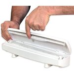 Distributeur de film alimentaire ou de papier aluminium, blanc, plastique, 30 cm