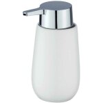 Distributeur savon liquide badi, capacit 320 ml, cramique, 9, 5x16x8 cm, blanc mat - wenko