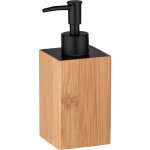 Wenko - distributeur savon liquide bois padua, capacit� 210 ml, bambou, 8x18x7 cm, marron