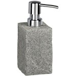 Distributeur savon liquide granite, capacit� 215 ml, polyr�sine effet granit, 8, 8x16x6, 5 cm, gris - ...