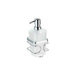 Distributeur de savon liquide mural turbo - loc fixation sans perage, plastique - acier, capacit 285 ...