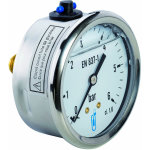 Manom�tre bain d'huile boitier inox ra laiton - dn63 - 6bars - 8x13