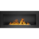 Divina fire - chemin�e bio�thanol murale ou encastrable lucca nero l 90 x p 12 x h 40