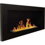 Divina fire - chemine biothanol murale ou encastrable lucca nero l 90 x p 12 x h 40