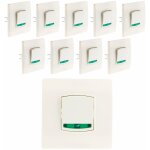 Lot de 10 boutons poussoir voyant borne - auto vis + griffes blanc - diwone