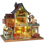 Diy miniature dollhouse kit, small house kit, 1:24 scale miniature house kit, great handmade craft gift ...